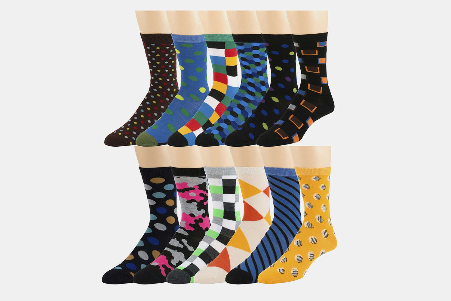 ZEKE Assorted Funky Dress Socks (12Pack) Socks Drop